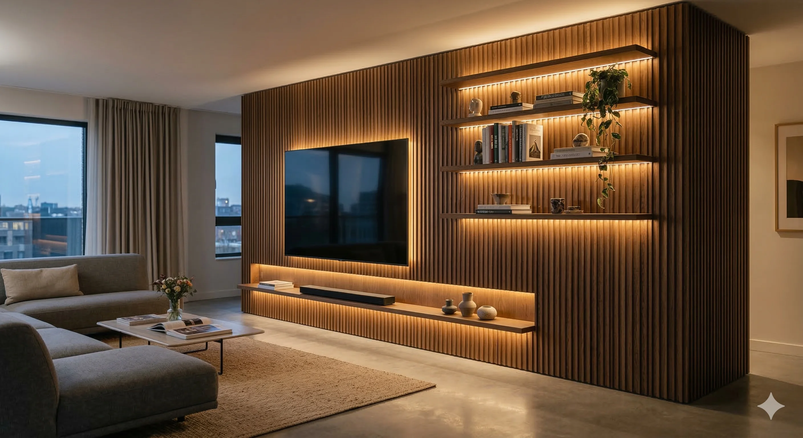 Seamless Louvers on a modern wall